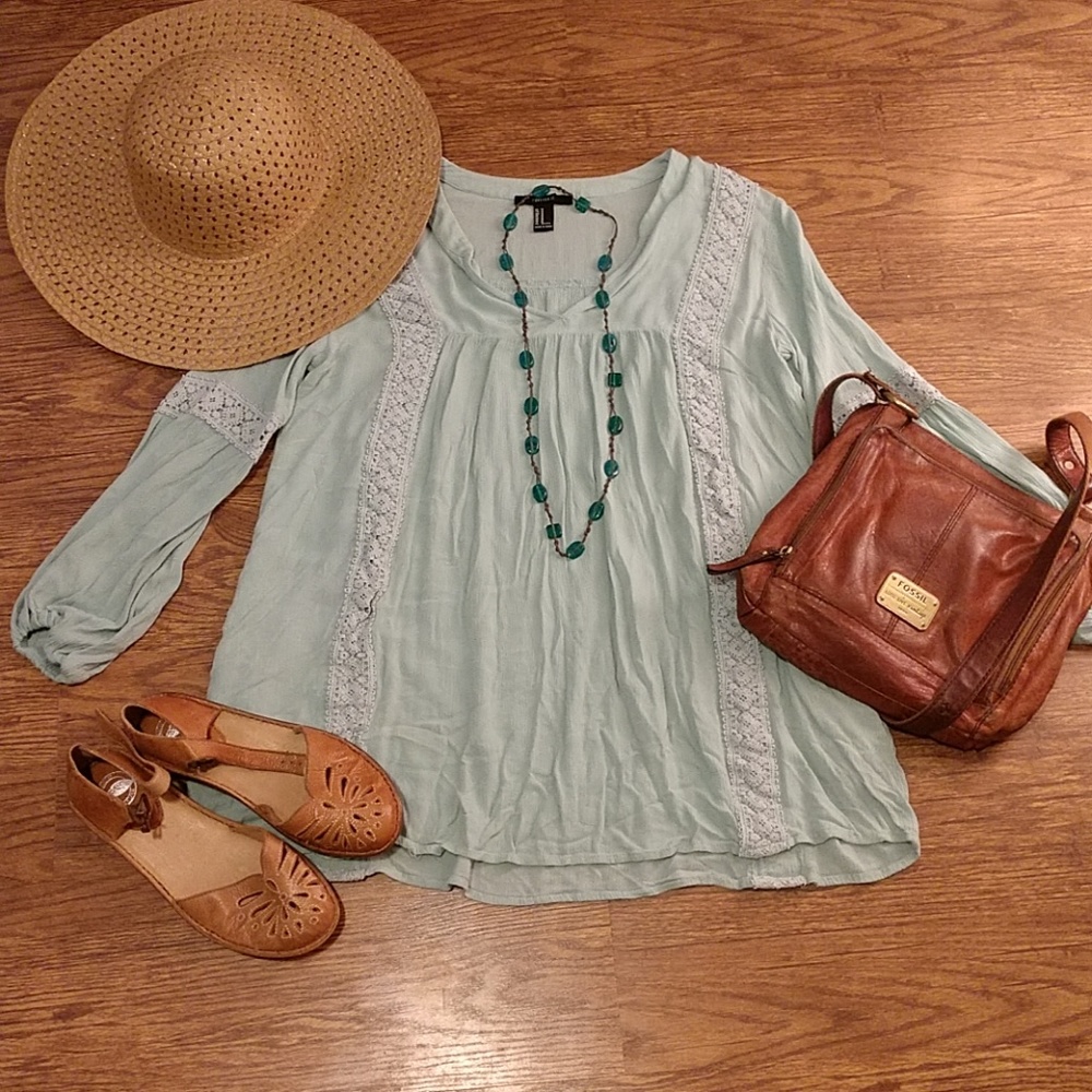 Pale blue boho style forever 21 dress size medium